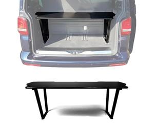 OMAC Lit pliable Multiflex compatible avec VW T5 T6 Multivan 2003-2021 | Extension de lit de voiture pour campeur, plateau plat noir (tableau Multiflex)