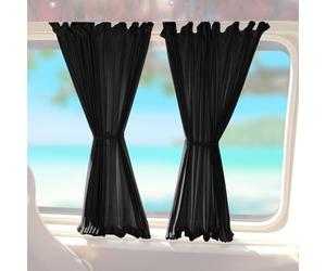 OMAC Lot de 10 rideaux de protection solaire compatibles avec Ford Transit Custom 2012-2024 Noir