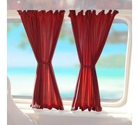 OMAC Lot de 10 rideaux de protection solaire sur mesure compatibles avec VW Multivan T5 Caravelle T5 2003-15 Rouge court