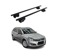 OMAC Lot de 2 barres de toit pour Opel Astra H Caravan Break Type L35 en acier Noir