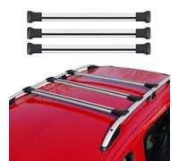 OMAC Lot de 3 barres de toit compatibles avec Renault Trafic 2014-2024 - En aluminium argenté