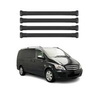 OMAC Lot de 4 barres de toit compatibles avec Mercedes Vito Viano W639 - En aluminium - Noir