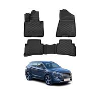 OMAC Lot de 4 Tapis de Sol en Caoutchouc compatibles avec Hyundai Tucson 2015-2020 TPE Noir
