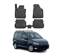 OMAC Lot de 4 Tapis de Sol en Caoutchouc compatibles avec VW Caddy 2015-2020 TPE Noir
