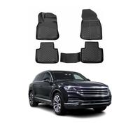 OMAC Lot de 4 tapis de sol en caoutchouc compatibles avec VW Touareg III 2018-2026 TPE Noir