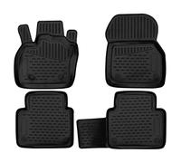 OMAC Lot de 4 tapis de sol en caoutchouc pour Renault Zoe 2019-2025 - En TPE - Noir