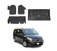 OMAC Lot de 4 tapis de sol et bac de coffre en caoutchouc pour Mercedes Vito W447 2014-2025