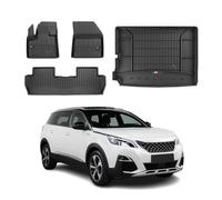 OMAC Lot de 4 tapis de sol et bac de coffre pour Peugeot 5008 2017-2025 - En caoutchouc noir