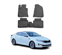 OMAC Lot de 4 Tapis de Sol Voiture en Caoutchouc Compatibles avec Kia Optima 2010-2015 TPE Noir