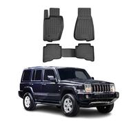 OMAC Lot de 4 tapis de voiture toutes saisons pour Commander 2005-2011 3D Coupe 3D Bords hauts Tapis de sol en caoutchouc Noir