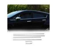 OMAC Lot de 6 moulures de fenêtre compatibles avec Ford Fiesta 2008-2017 en acier inoxydable chromé