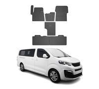 OMAC Lot de 6 tapis de sol en caoutchouc compatibles avec Peugeot Traveller 2016-2025 Noir
