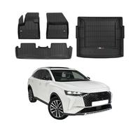 OMAC Lot de tapis de sol et bac de coffre compatibles avec DS7 Crossback 2017-2024 en caoutchouc TPE 5X