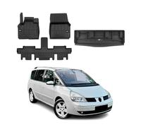 OMAC Lot de tapis de sol et bac de coffre compatibles avec Renault Espace 2002-2014 sans 3ème rangée