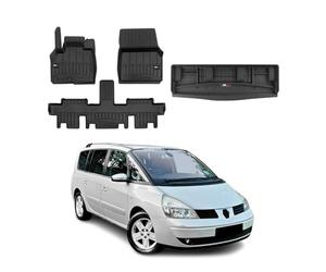 OMAC Lot de tapis de sol et bac de coffre compatibles avec Renault Espace 2002-2014 sans 3ème rangée