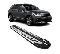 Omac - Marchepieds latéraux en aluminium compatibles avec VW Tiguan 2016-2024 - 2 supports en aluminium - Noir-argent