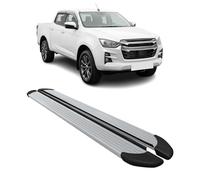 OMAC Marchepieds latéraux pédale pour Isuzu D-Max III 2019-2025 Alu Argent 2Pcs