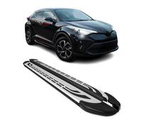 OMAC Marchepieds latéraux pour Toyota C-HR 2018-2022 Hybride Noir Argent