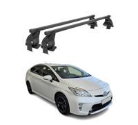OMAC Menabo Barres de toit pour Toyota Auris 2012-2018 Acier Noir | Conforme à la norme DIN 75302:2019 et ISO/PAS 11154:2006, verrouillable, testé City Crash, charge maximale de 50 kg