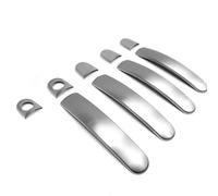 OMAC Poignée de porte chromée pour VW Polo 2009-2017 4 portes Argent brossé 9 pièces
