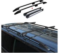 OMAC Rails de toit + barres de toit SET pour VW Caddy L1 Court Aluminium Noir 4pcs
