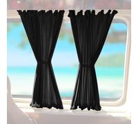OMAC Rideaux d'angle arrière compatibles avec VW T5 T6 T6.1 Transporter 2003-2024 Noir