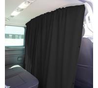 OMAC Rideaux De Séparation de Cabine pour VW T7 Multivan L1 L2 Noir Tissu | 1 profilé + 2 rideaux, protection solaire, occultant, intimité, idéal pour le camping
