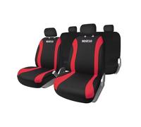 OMAC Sparco Lot de 9 housses de siège universelles Noir/rouge