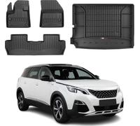 OMAC Tapis & bac de coffre Kit pour Peugeot 5008 2017-2025 Caoutchouc noir 4x
