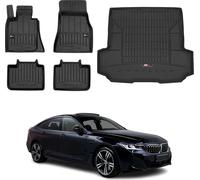 OMAC Tapis & bac de coffre Set pour BMW Série 6 G32 2017-2025 Caoutchouc Noir 5x