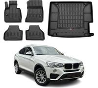 OMAC Tapis & bac de coffre Set pour BMW X4 F26 2014-2018 Caoutchouc Noir 5x