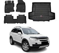 OMAC Tapis & bac de coffre Set pour Chevrolet Captiva 2006-2018 Caoutchouc 4x