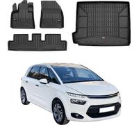 OMAC Tapis & bac de coffre Set pour Citroen C4 Picasso 2013-2019 Caoutchouc 4x