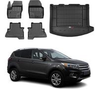 OMAC Tapis & bac de coffre Set pour Ford Kuga 2013-2019 Caoutchouc Noir 5x