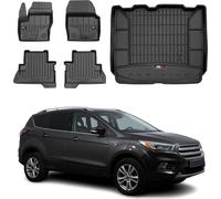 OMAC Tapis & bac de coffre Set pour Ford Kuga 2013-2019 Noir Caoutchouc 5x