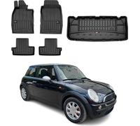 OMAC Tapis & bac de coffre Set pour Mini One 2001-2006 Caoutchouc noir 5x