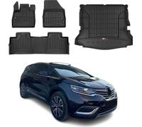 OMAC Tapis & bac de coffre Set pour Renault Espace 2015-2025 Caoutchouc 4x