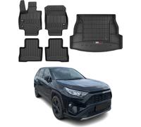 OMAC Tapis & bac de coffre Set pour Toyota RAV4 2018-2025 Caoutchouc noir 5x