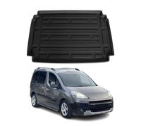Omac - Tapis de coffre de voiture - Coupe 3D - Bord haut antidérapant en TPE - Pour toute saison - Compatible avec Peugeot Partner Tepee II 2008-2015 - Noir