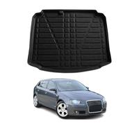 OMAC Tapis de coffre de voiture - Protection de coffre - Compatible avec Audi A3 2003-2010 Sportback - Coupe 3D - Bords hauts - Antidérapant - En TPE - Toutes saisons - Noir