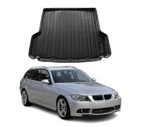 OMAC Tapis de coffre de voiture - Protection de coffre - Compatible avec BMW Série 3 E91 Touring 2005-2011 - Ajustement 3D - Bords hauts - Antidérapant - En TPE - Toutes saisons - Noir