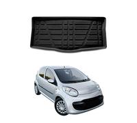 OMAC Tapis de coffre de voiture - Protection de coffre - Compatible avec Citroën C1 3 TRG 2005-2014 - Ajustement 3D - Bords hauts - Antidérapant - En TPE - Toutes saisons - Noir