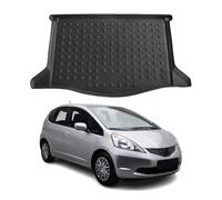OMAC Tapis de coffre de voiture - Protection de coffre - Compatible avec Honda Jazz 2009-2014 - Ajustement 3D - Bords hauts - Antidérapant - En TPE - Toutes saisons - Noir