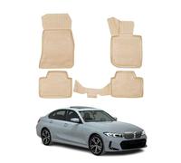 OMAC Tapis de sol anti-salissures - Compatible avec BMW Série 3 G20 2019-2022 - Coupe 3D - Tapis de sol en caoutchouc - Beige
