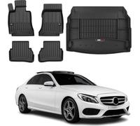 OMAC Tapis de sol & bac de coffre Set pour Mercedes Classe C W205 2013-2025 Caoutchouc