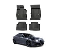 Omac Tapis De Sol Caoutchouc Pour Alfa Romeo Giulia 2015-2024 Awd Noir Premium