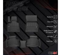 Omac Tapis De Sol Caoutchouc Pour Bmw X6 G06 2019-2025 3 Pièces Noir Premium