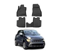 OMAC Tapis de Sol Compatible avec Fiat 500L 2012-2024 en Caoutchouc Noir