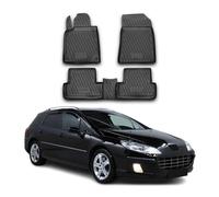 OMAC Tapis de Sol Compatible avec Peugeot 407 Berline Break 2004-2011 en Caoutchouc Noir