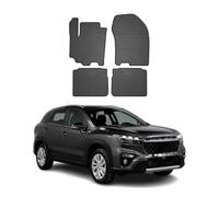 OMAC Tapis de Sol Compatible avec Suzuki SX-4 S-Cross 2018-2021 Caoutchouc Noir
